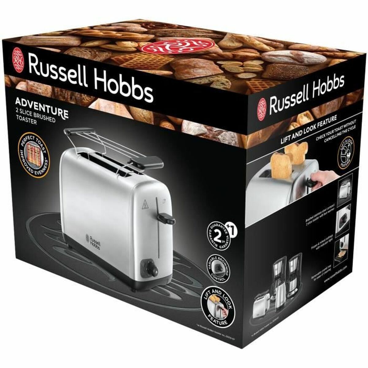 Toaster Russell Hobbs gris acier
