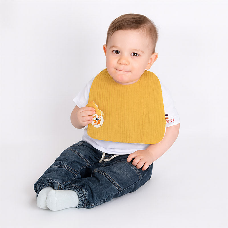 Bavoir camel en coton bio papate bebe gots honey