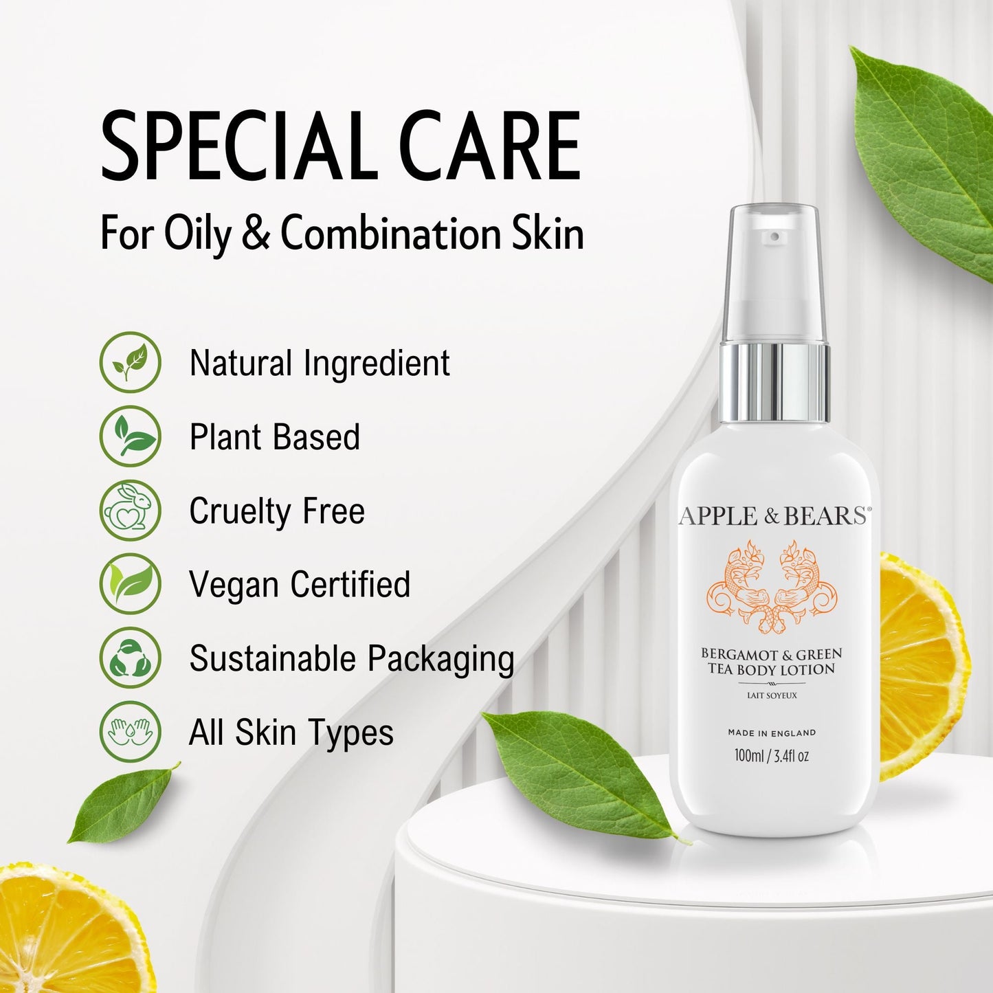 Bergamot & Green Tea - Body Lotion Travel Size - 100ml/3.4 fl oz-3