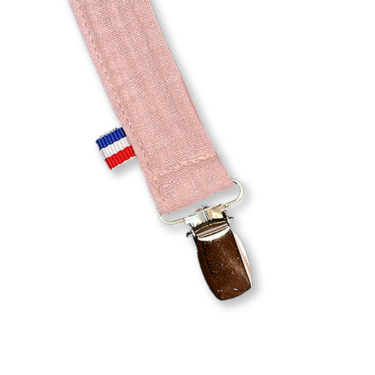 Attache Tetine-en Coton Bio Teddy Rose madeinfrance