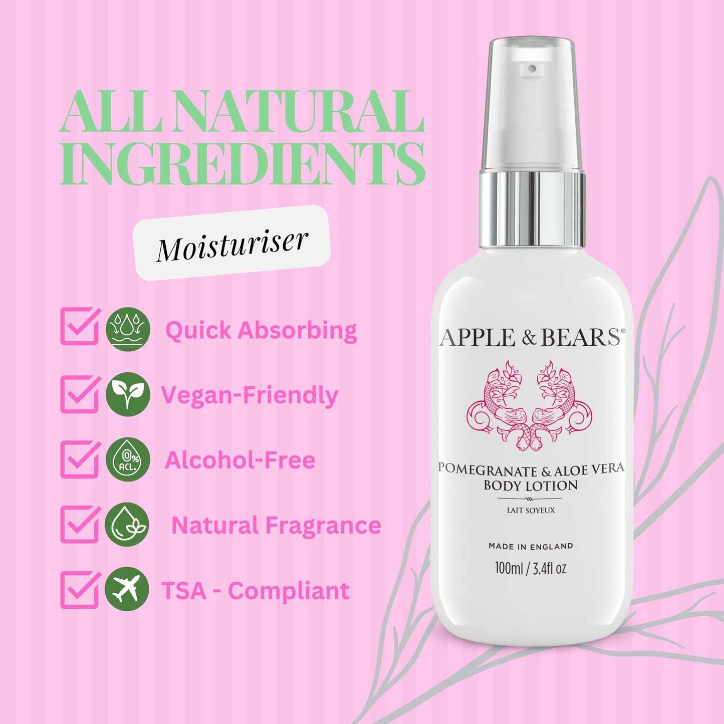 Pomegranate & Aloe Vera - Body Lotion Travel Size - 100ml/3.4 fl oz-2