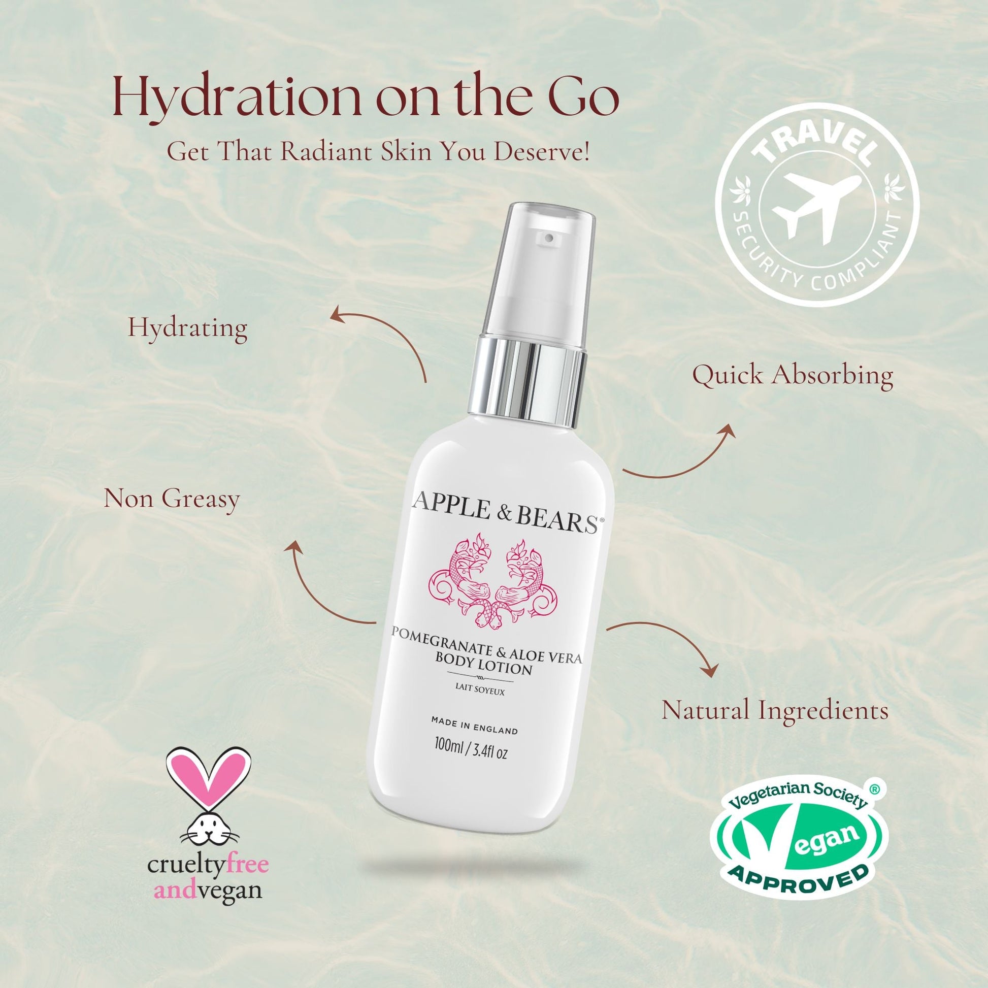 Pomegranate & Aloe Vera - Body Lotion Travel Size - 100ml/3.4 fl oz-1