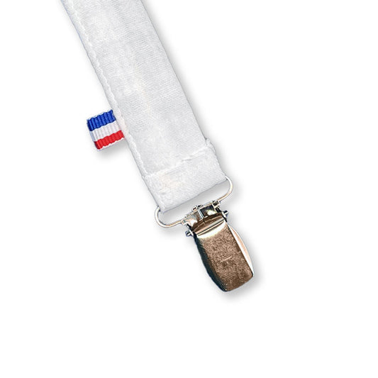 attache tetine en coton bio blanc papate
